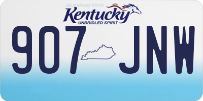 KY license plate 907JNW