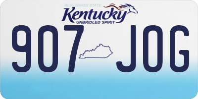 KY license plate 907JOG