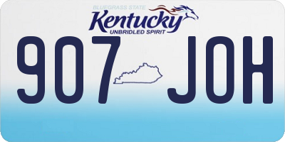 KY license plate 907JOH