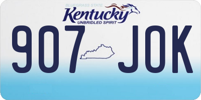 KY license plate 907JOK