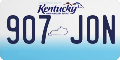 KY license plate 907JON