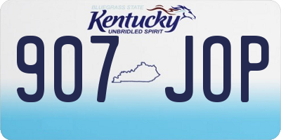 KY license plate 907JOP