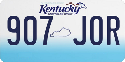 KY license plate 907JOR