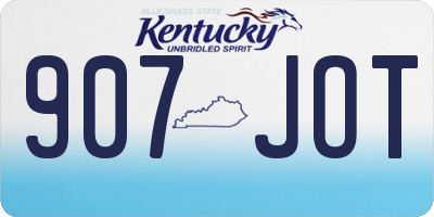 KY license plate 907JOT