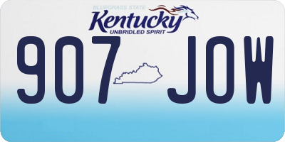 KY license plate 907JOW