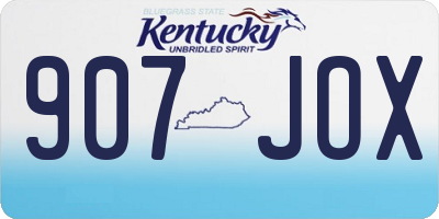 KY license plate 907JOX