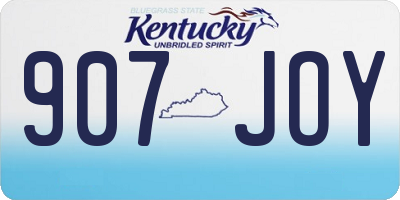 KY license plate 907JOY