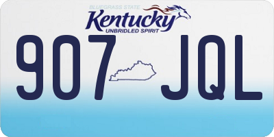 KY license plate 907JQL
