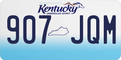 KY license plate 907JQM