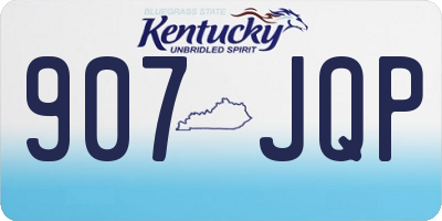 KY license plate 907JQP