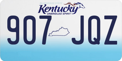 KY license plate 907JQZ
