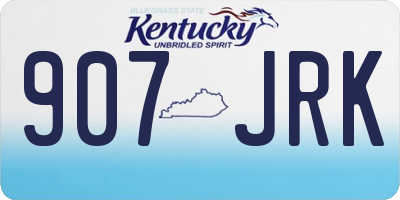 KY license plate 907JRK