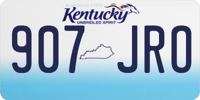 KY license plate 907JRO