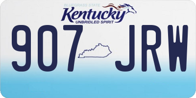KY license plate 907JRW