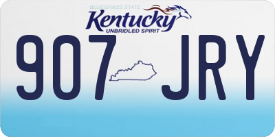 KY license plate 907JRY