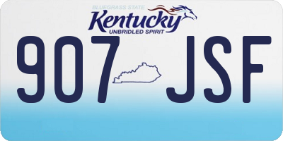 KY license plate 907JSF
