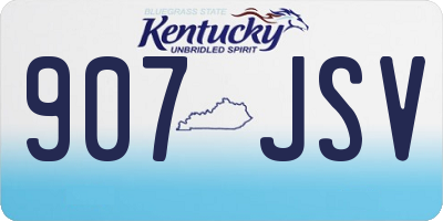 KY license plate 907JSV