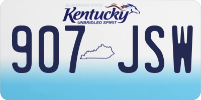KY license plate 907JSW