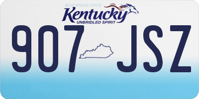 KY license plate 907JSZ