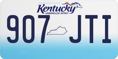 KY license plate 907JTI