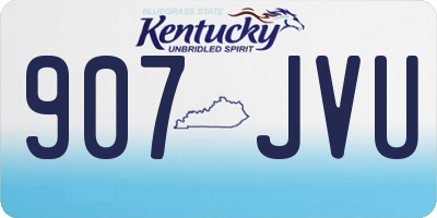 KY license plate 907JVU