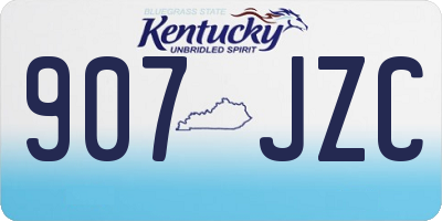 KY license plate 907JZC