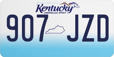 KY license plate 907JZD
