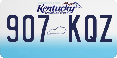 KY license plate 907KQZ