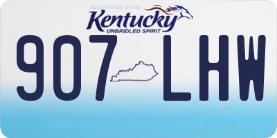 KY license plate 907LHW