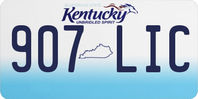 KY license plate 907LIC