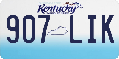 KY license plate 907LIK