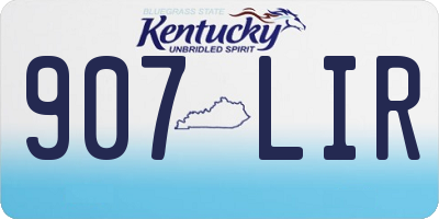 KY license plate 907LIR