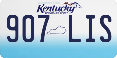 KY license plate 907LIS