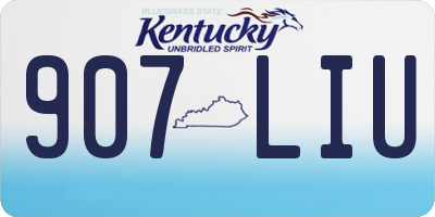 KY license plate 907LIU