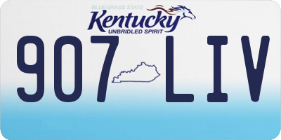 KY license plate 907LIV