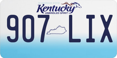 KY license plate 907LIX