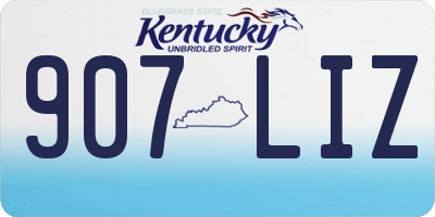 KY license plate 907LIZ