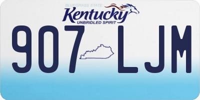 KY license plate 907LJM