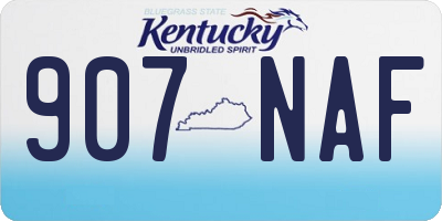 KY license plate 907NAF