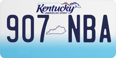 KY license plate 907NBA