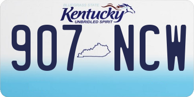 KY license plate 907NCW