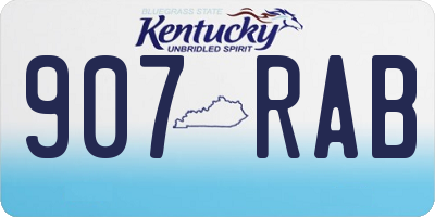 KY license plate 907RAB