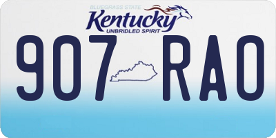 KY license plate 907RAO