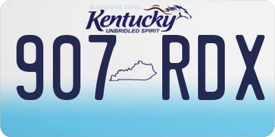 KY license plate 907RDX