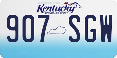 KY license plate 907SGW