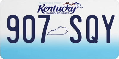 KY license plate 907SQY