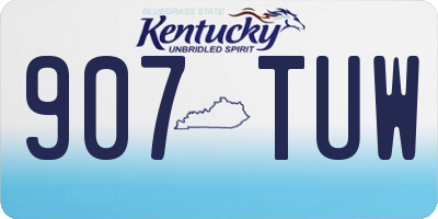 KY license plate 907TUW