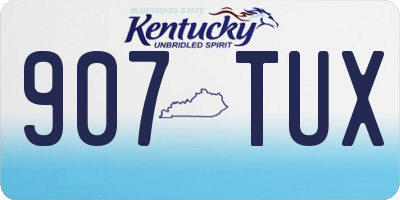 KY license plate 907TUX