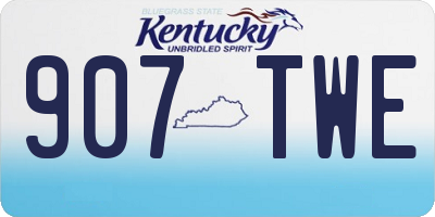 KY license plate 907TWE