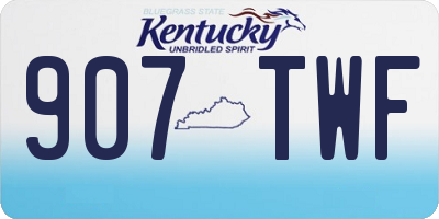 KY license plate 907TWF